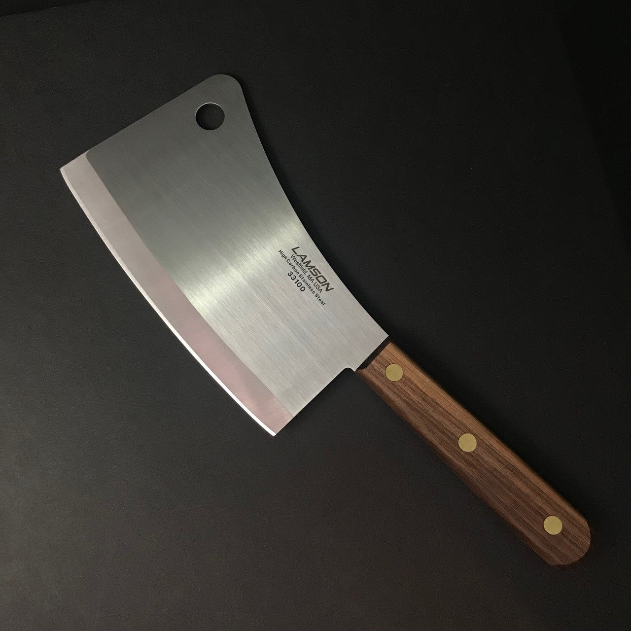 Lamson | Butcher's Cleaver | Walnut Knife in Steel by - Coutelier