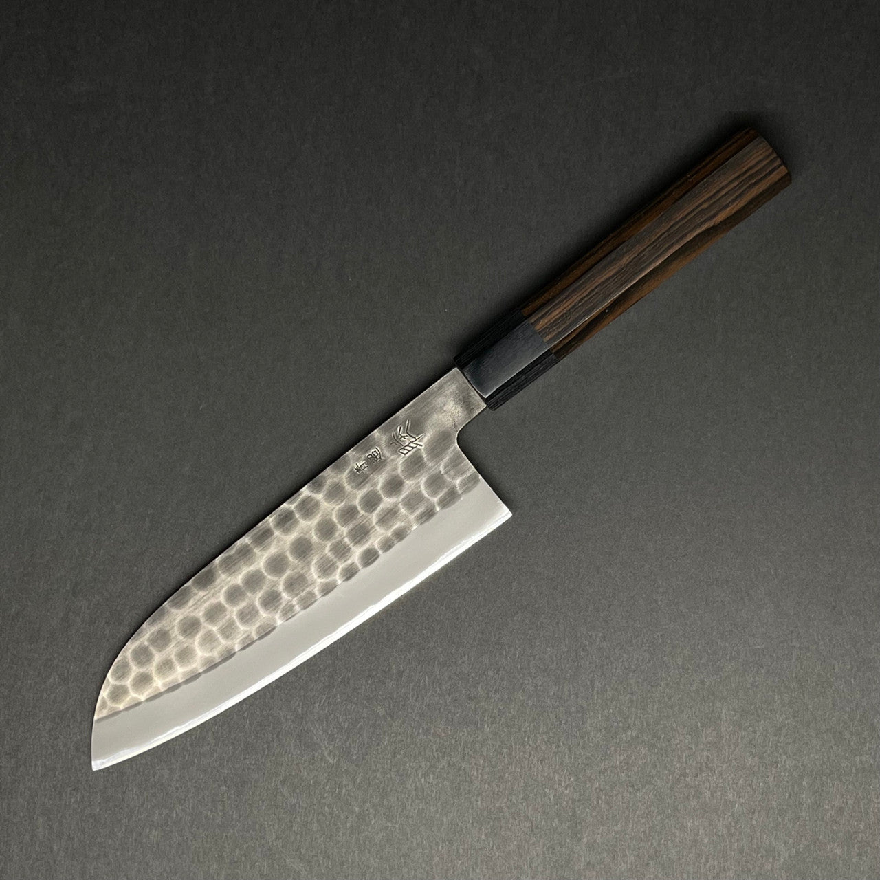 Mutsumi Hinoura | AS Kurouchi | Santoku 165mm Knife in Steel by - Coutelier