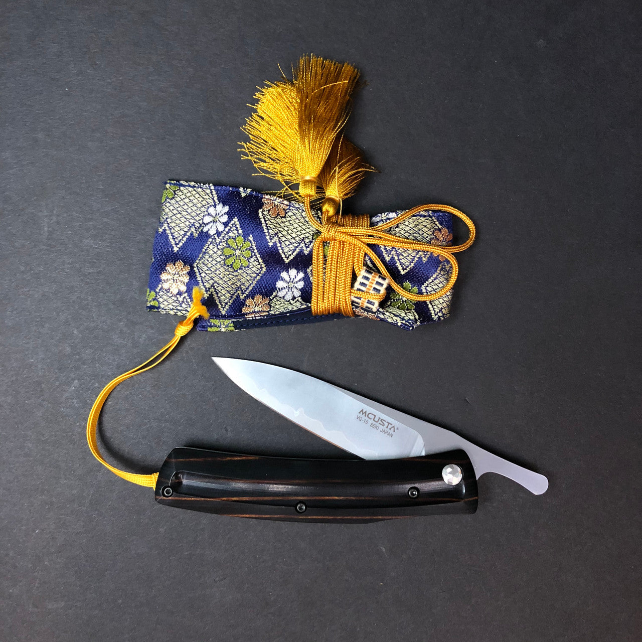 MCUSTA | Friction Folder | Yellow & Black Knife in Steel by - Coutelier