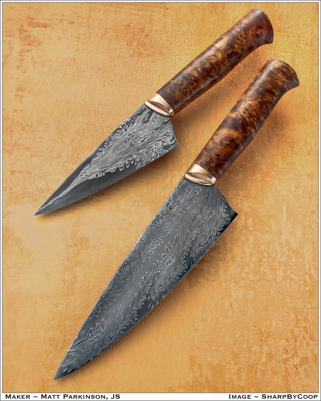 Dragon's Breath Forge | Matthew Parkinson J.S. | Pattern Damascus | Chef 7.5" - Coutelier