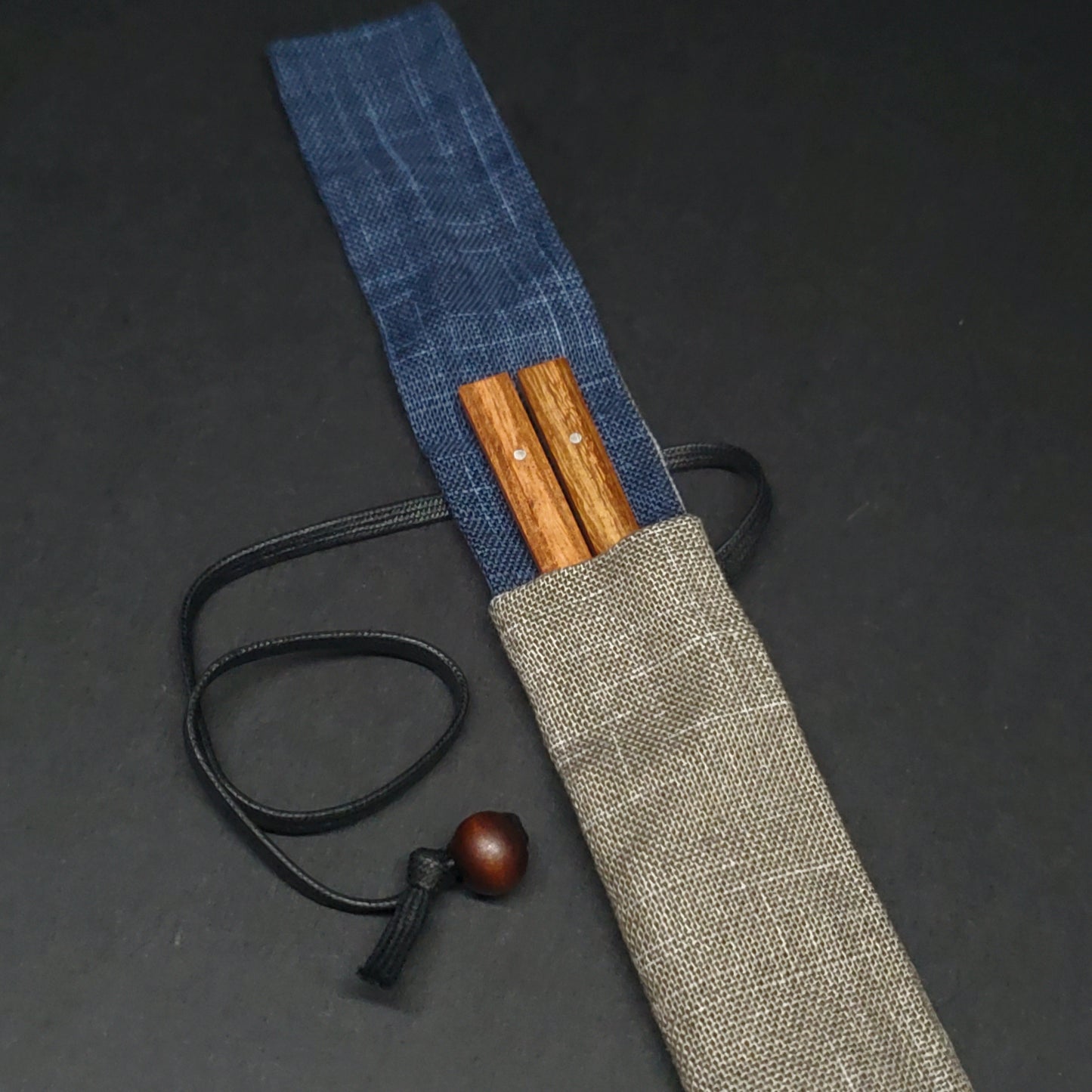 Marunao | Carry-Along Copstick Bag | Gray & Blue