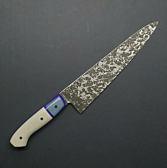 Dewclaw | 8" Gyuto | Ivory, Jade, & Purple
