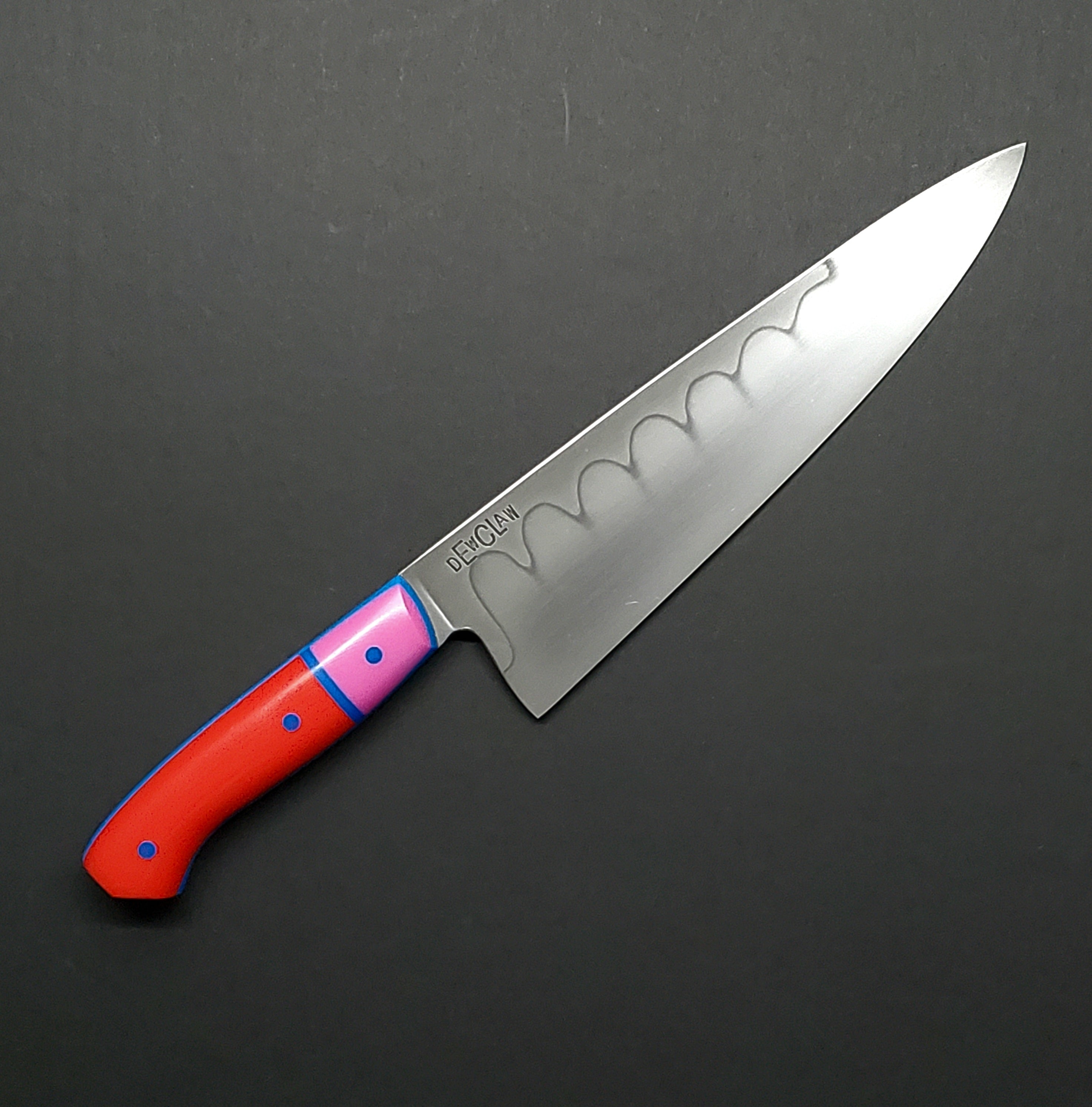 Dewclaw | 8" Western Chef | Red, Pink, & Blue