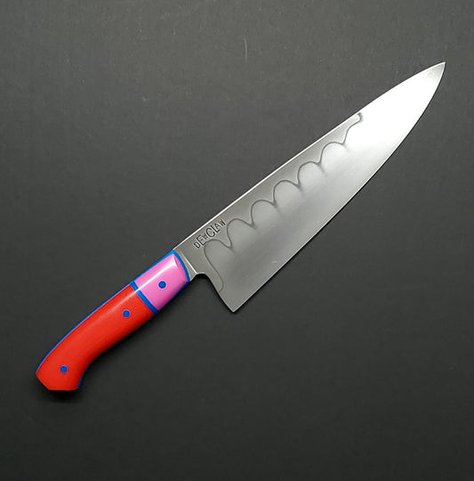 Dewclaw | 8" Western Chef | Red, Pink, & Blue