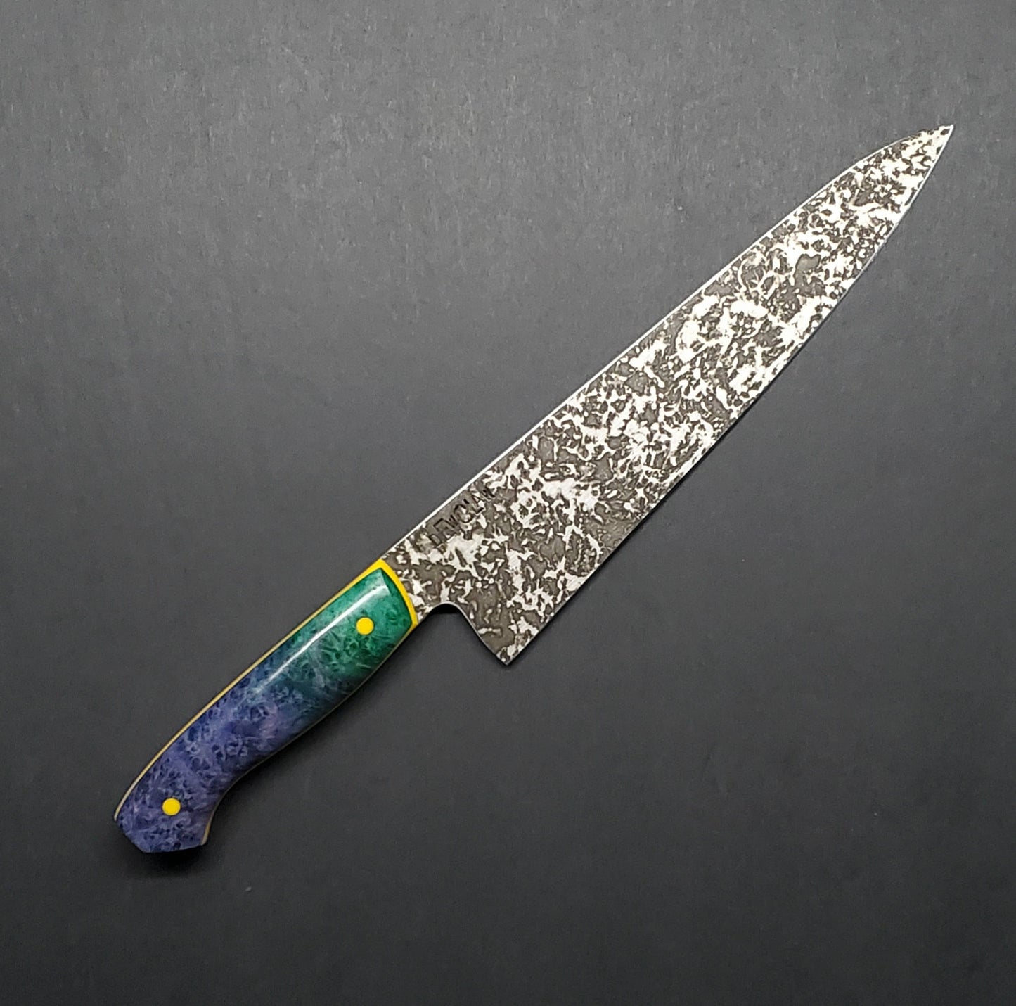 Dewclaw | 8" Gyuto | Double Dyed Maple Burl