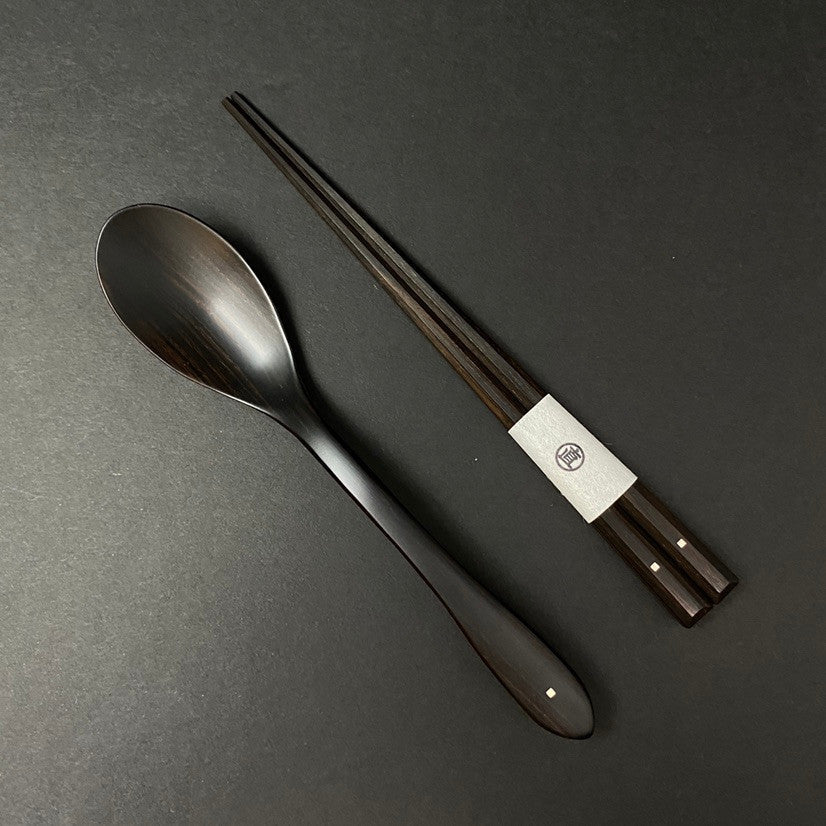 Marunao | Chopstick & Spoon Set | Ebony