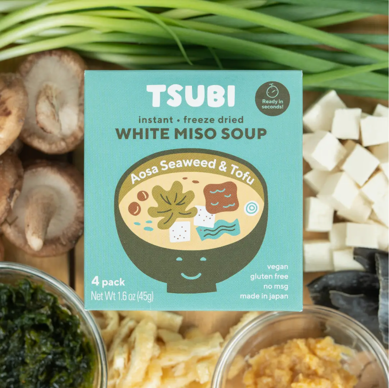 TSUBI Soup | White Miso Seaweed & Tofu | 4 Pack