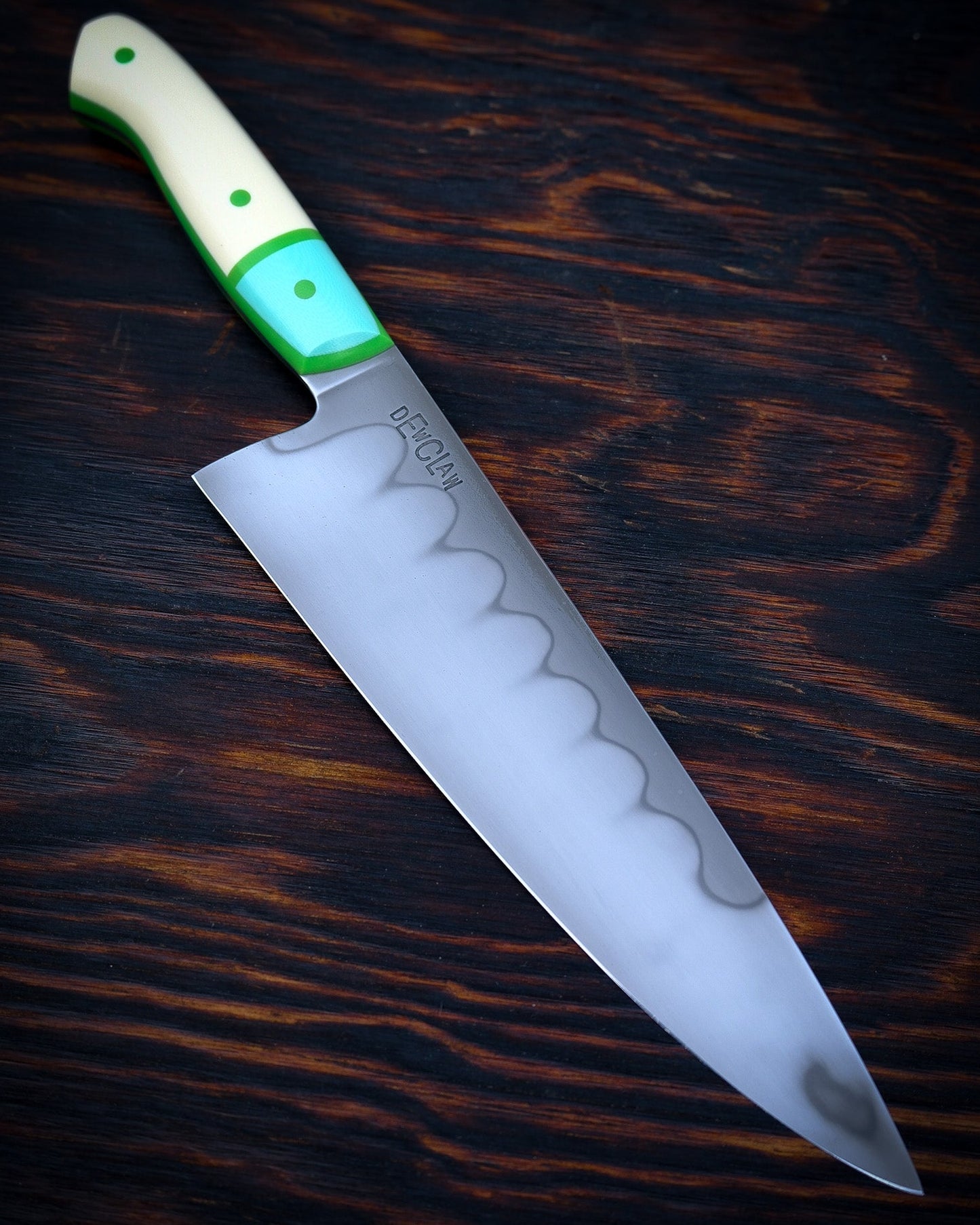 Dewclaw | 8" Chef | Ivory, Tiffany Blue & Green