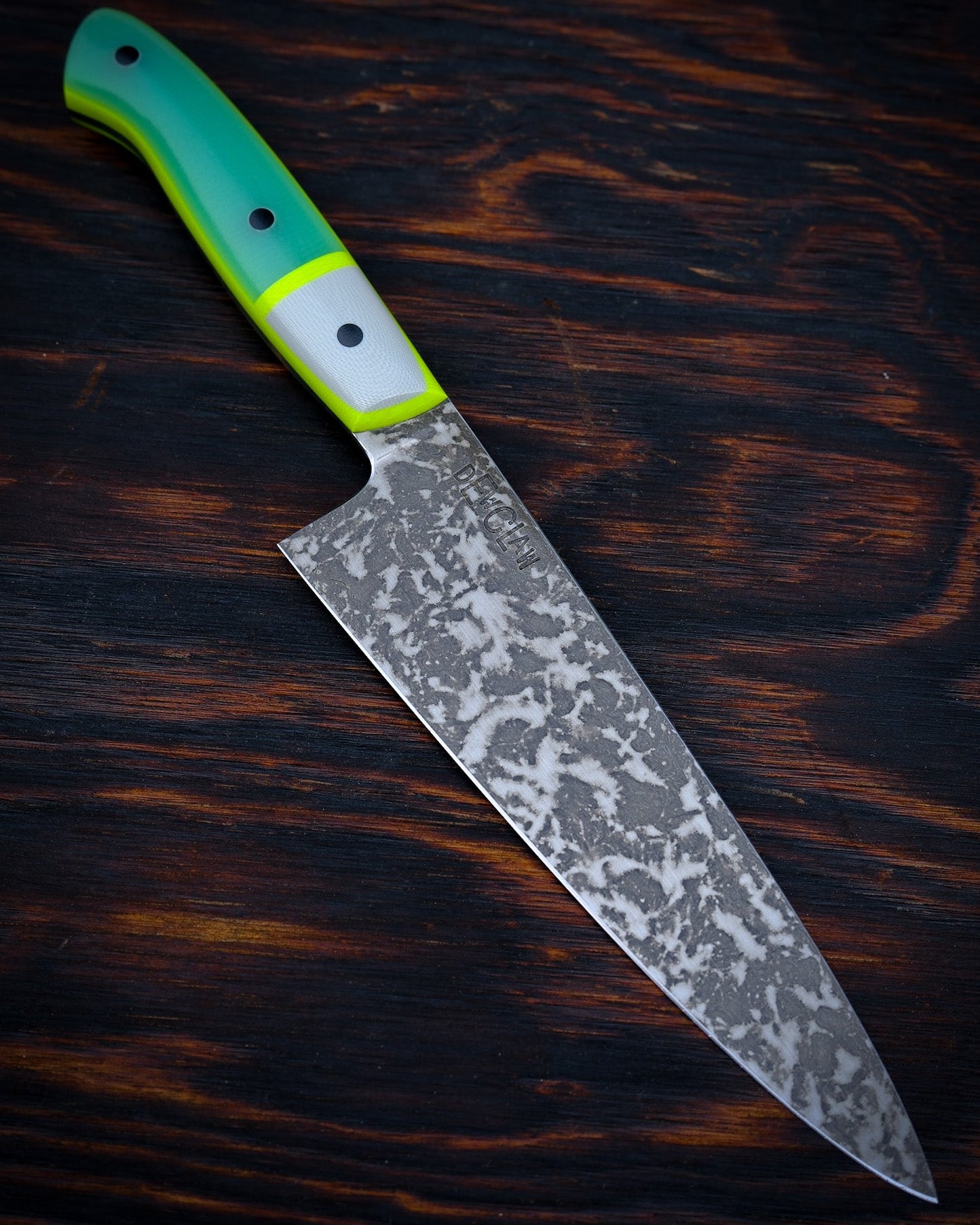 Dewclaw | 6" Petty | Opal, Grey, & Toxic Green